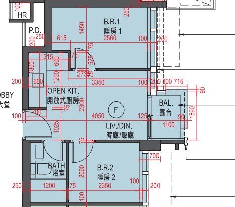 ◆西九龍◆Harmonie 30㎡ 2DK $16,000 南東向き